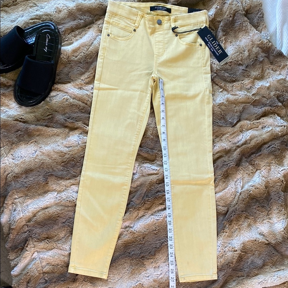 BNWT 🏷️ LIVERPOOL Glider (pull-on) Skinny Jeans in “Gold Dust ✨” size 2/26